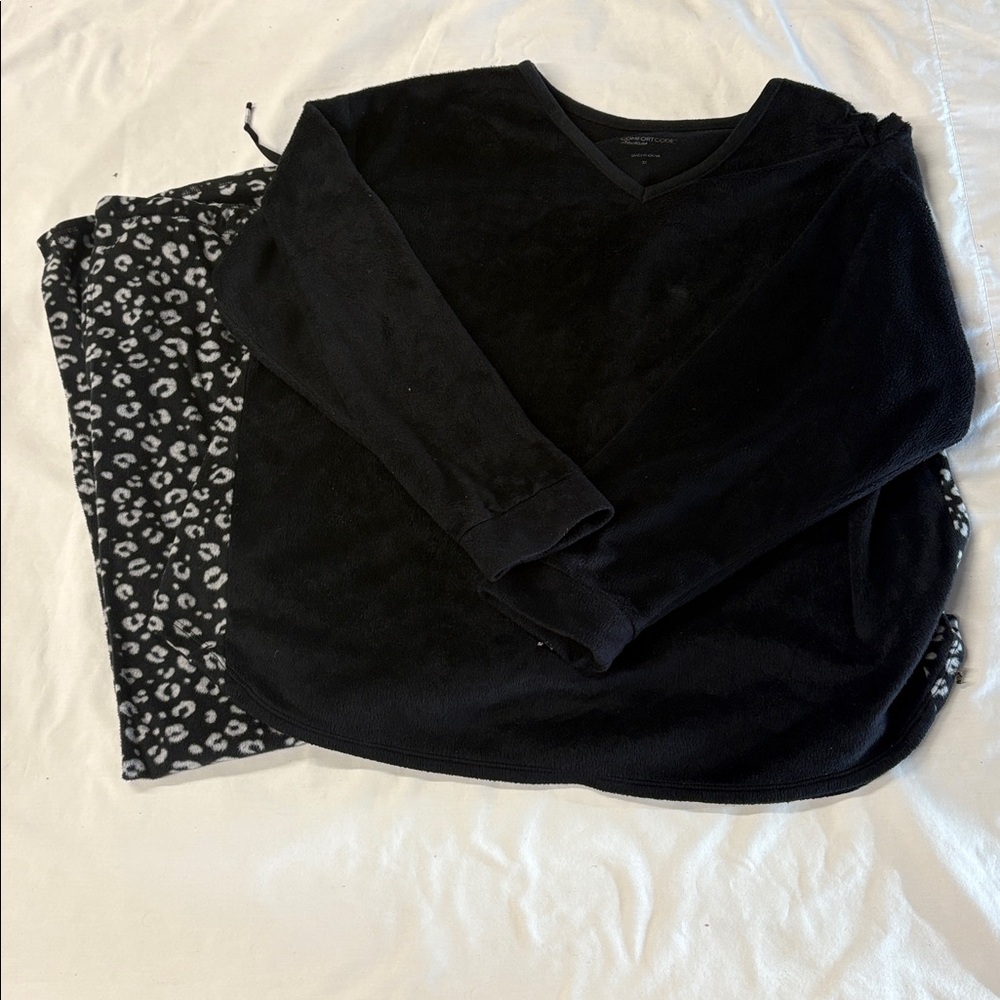 Comfort Code Black Fleece Lounge Set sz 3X